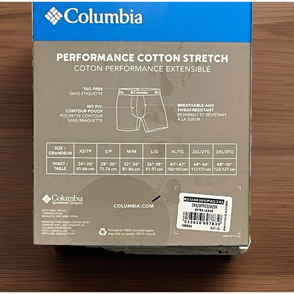 Columbia Boxer Briefs Men’s Size XL 4-Pack Multicolor Performance Cotton Stretch - Picture 5 of 9